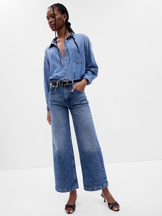 GAP Denim - GAP High Rise Stride Wide Leg Ankle Jeans